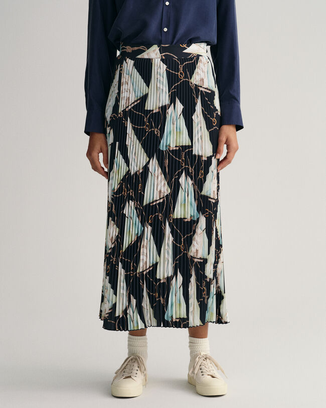 Falda plisada con estampado Sailing