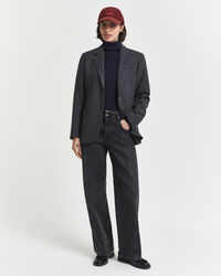 Jersey de punto de ochos en algodón elástico con cuello de cisne