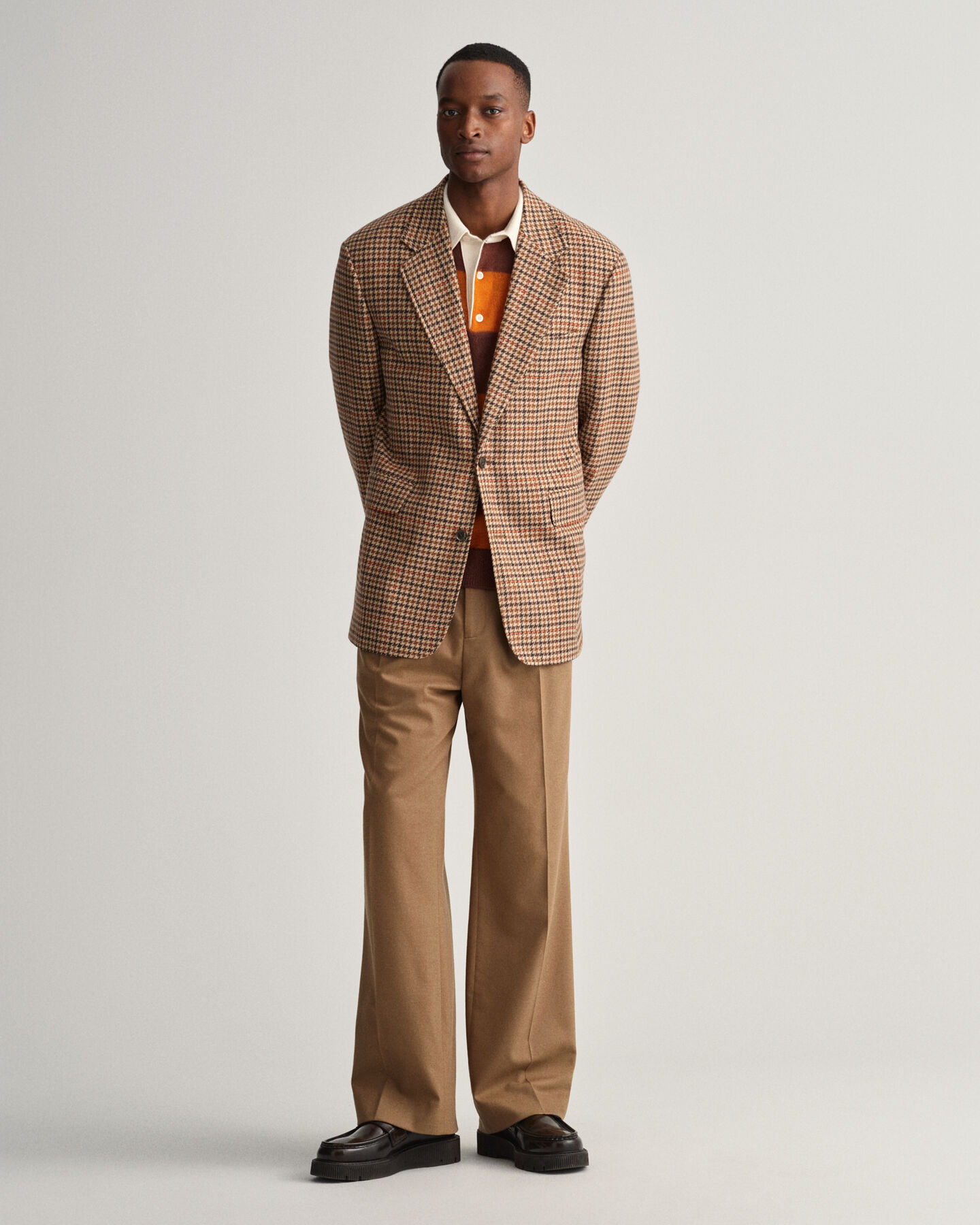 Americana de lana gruesa a cuadros