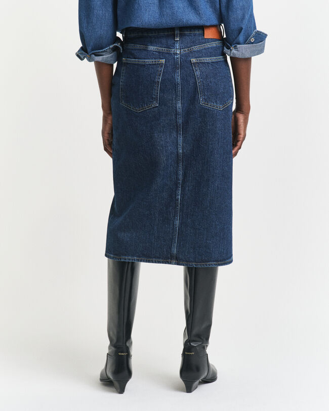 Falda vaquera midi abotonada