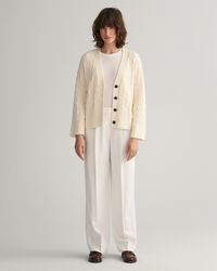 C&aacute;rdigan de cuello de pico con dise&ntilde;o de espiga