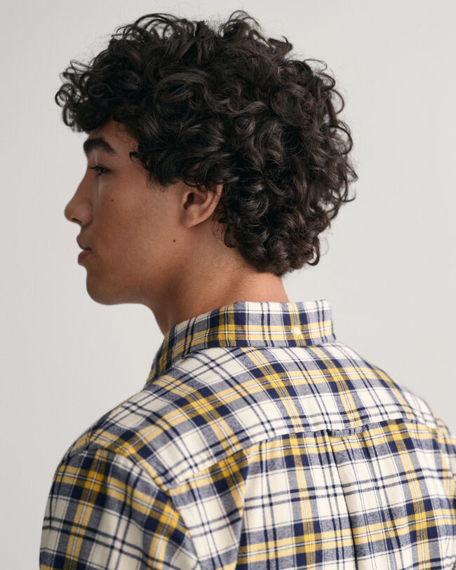 Camisa Oxford Regular Fit cepillada a cuadros