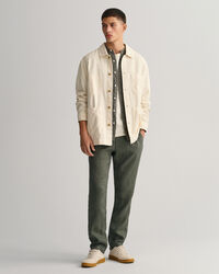 Sobrecamisa de algod&oacute;n y lino te&ntilde;ida en prenda