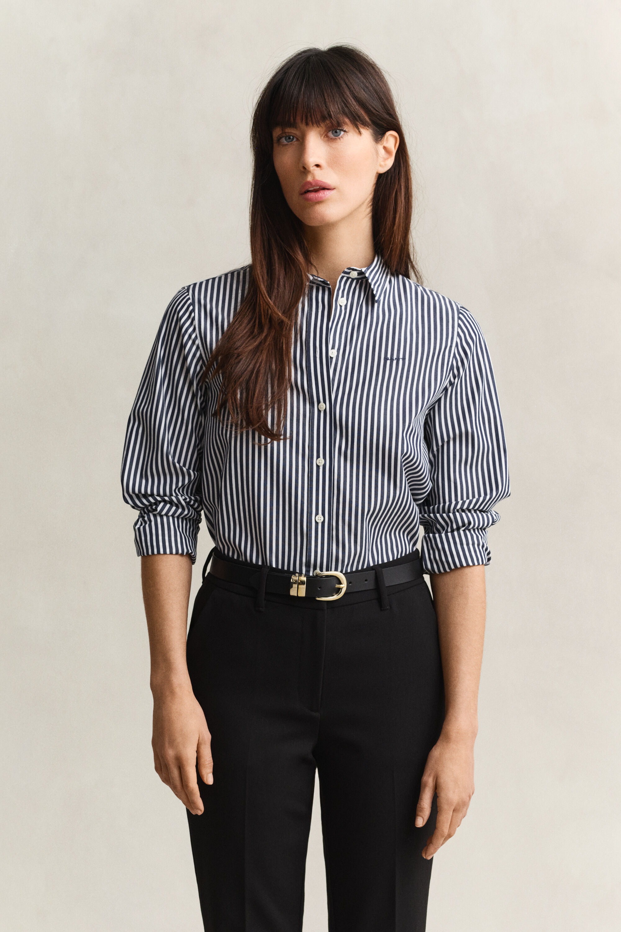 Camisa Regular Fit clásica de popelina a rayas