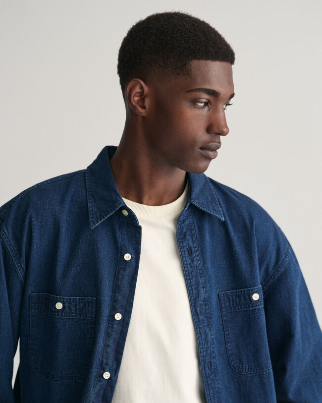 Camisa a&ntilde;il Textured Relaxed Fit