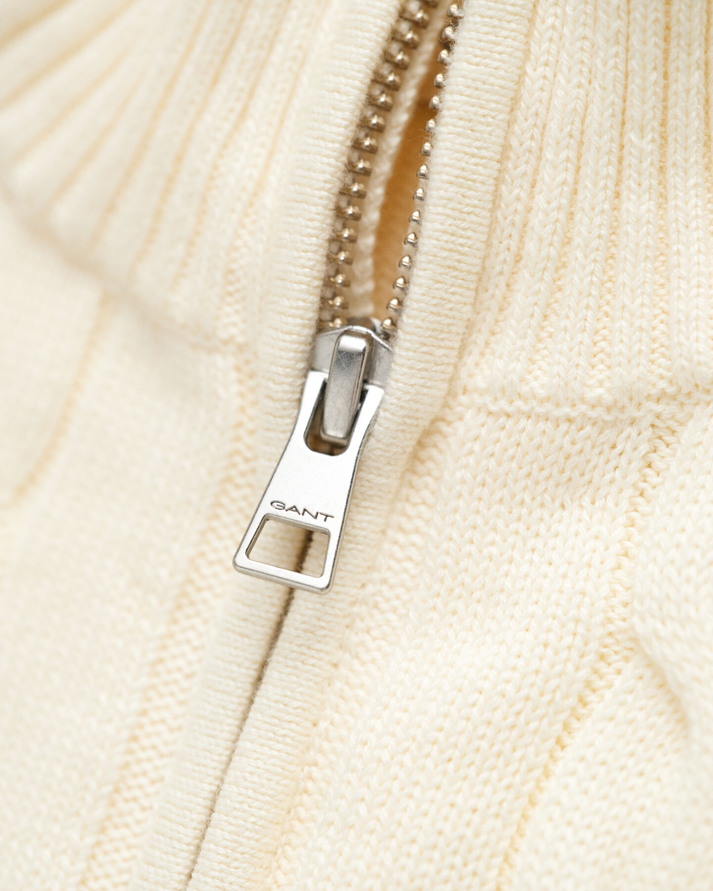 Jersey de punto de ochos de algodón con media cremallera Teens