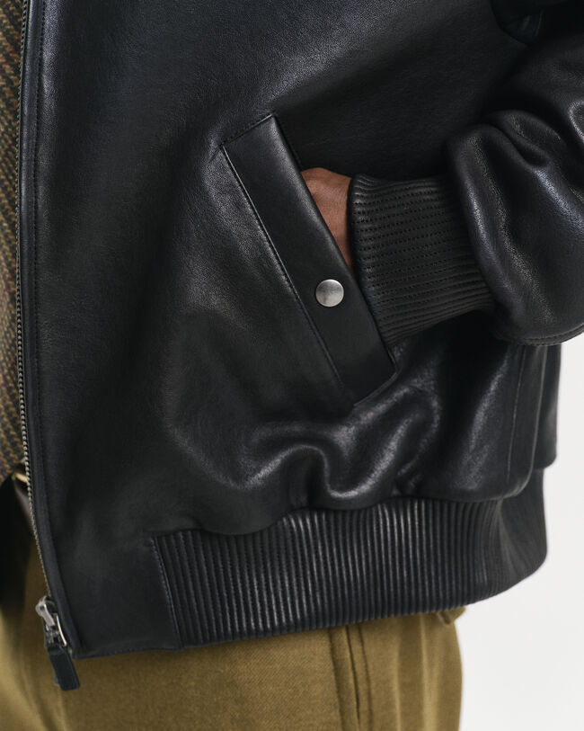 Cazadora Harrington de piel