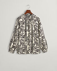 Blusa de cuello de cisne con estampado de encaje