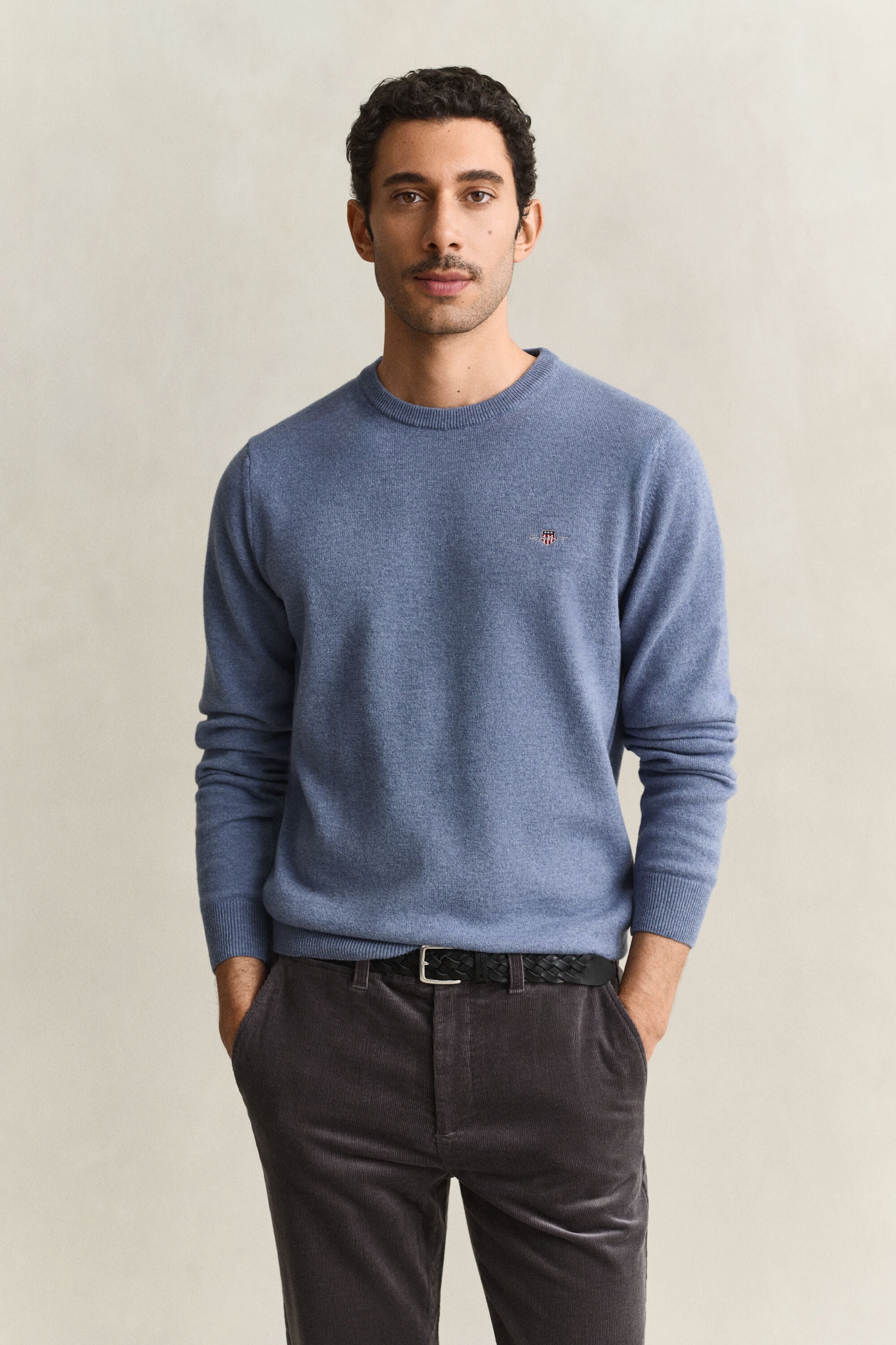 Jersey de lana de oveja con cuello redondo