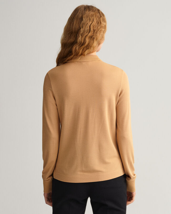 Polo de piqu&eacute; de manga larga Detail Collar