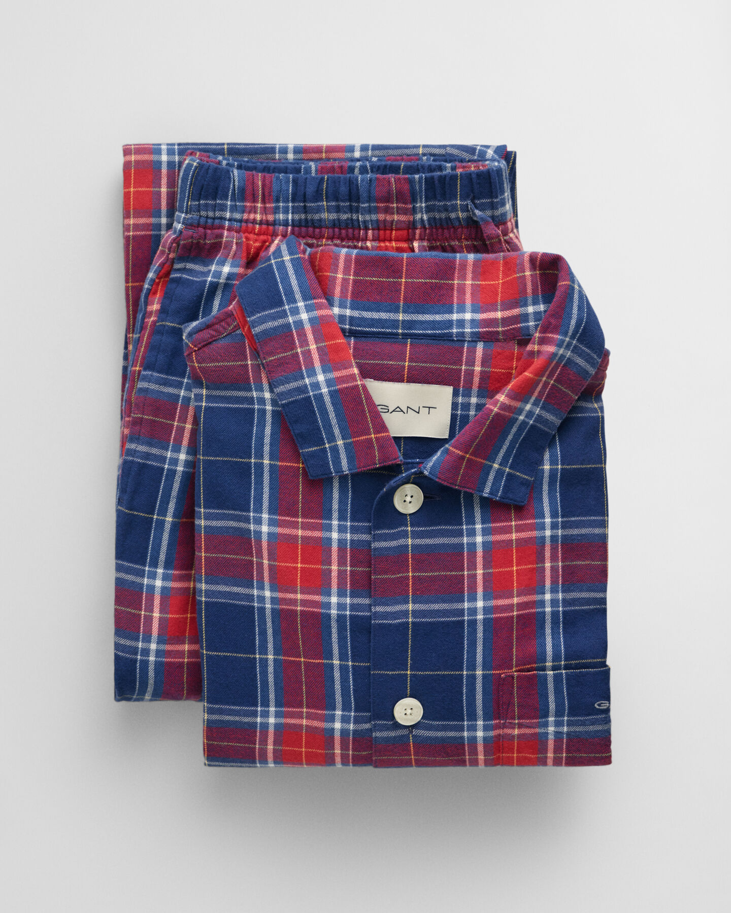 Caja de regalo con pijama de franela de camisa y pantalones