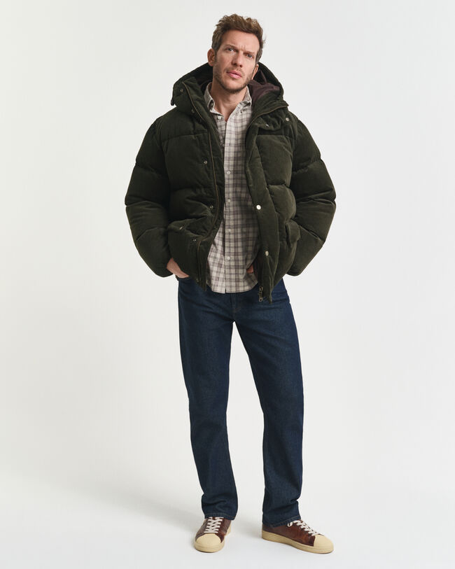 Camisa Regular Fit de pana a cuadros