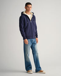 Sudadera de tejido polar sherpa con capucha y cremallera