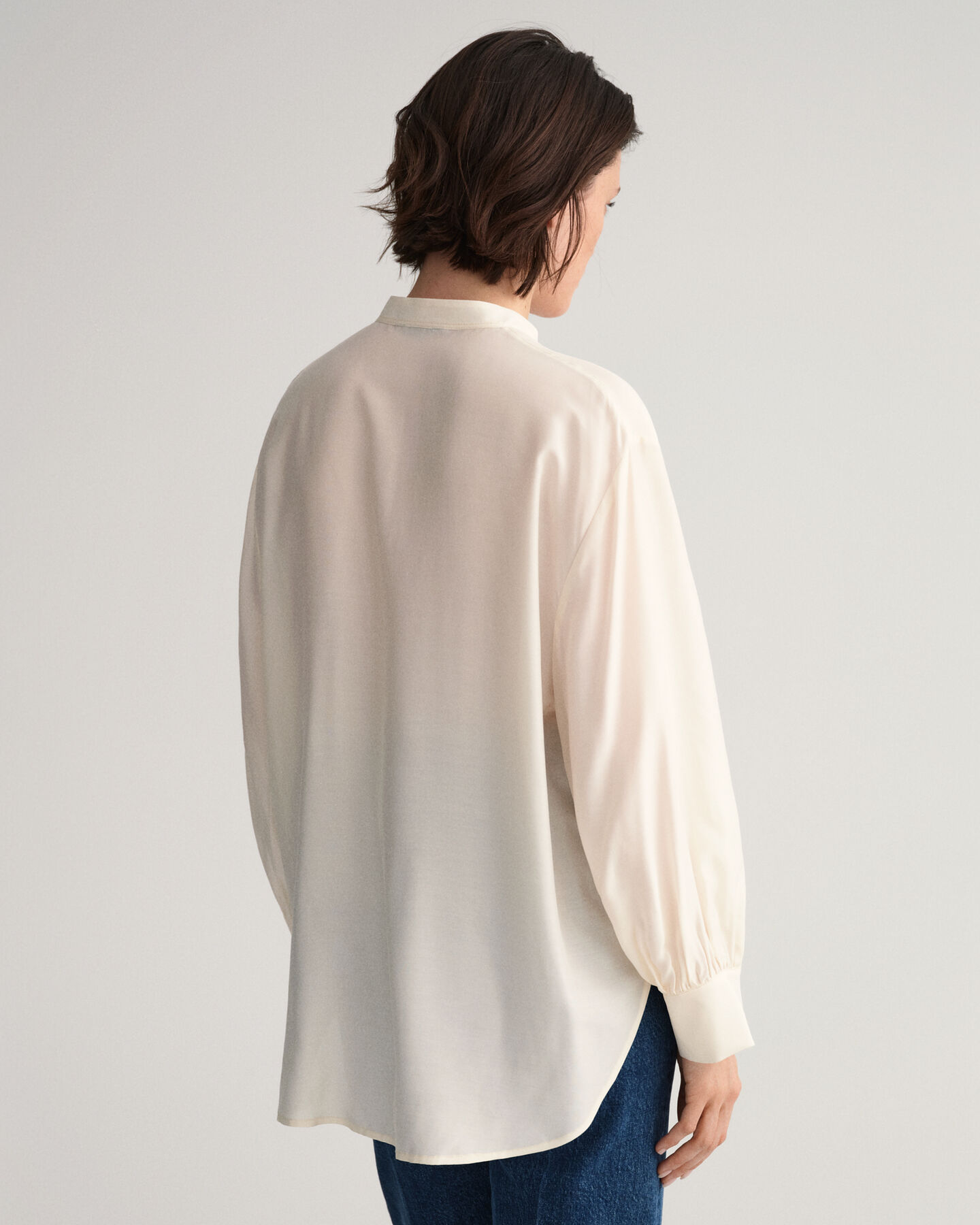 Blusa Popover de seda y lyocell