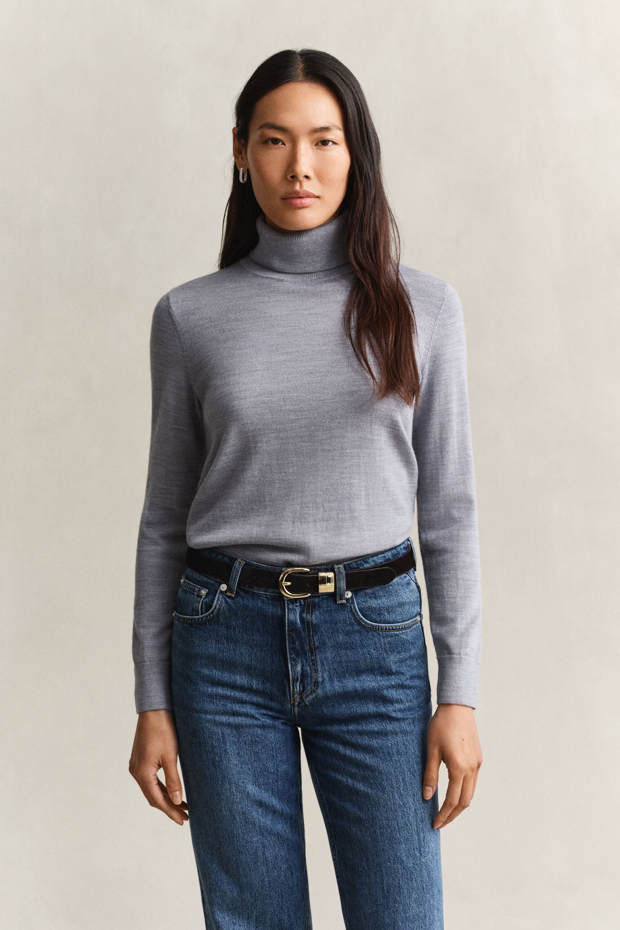 Jersey con cuello de cisne de lana merino extrafina