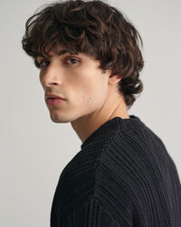 Jersey de cuello redondo de lino y seda