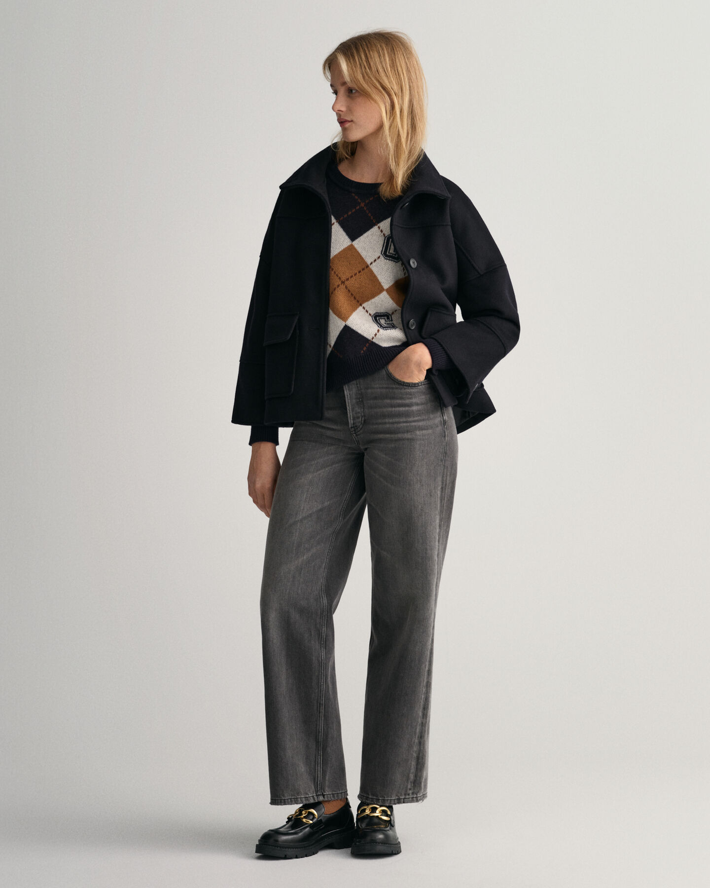 Chaqueta corta de mezcla de lana