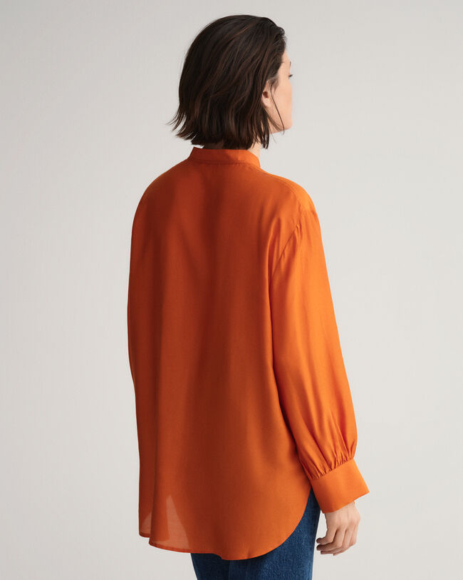 Blusa Popover de seda y lyocell