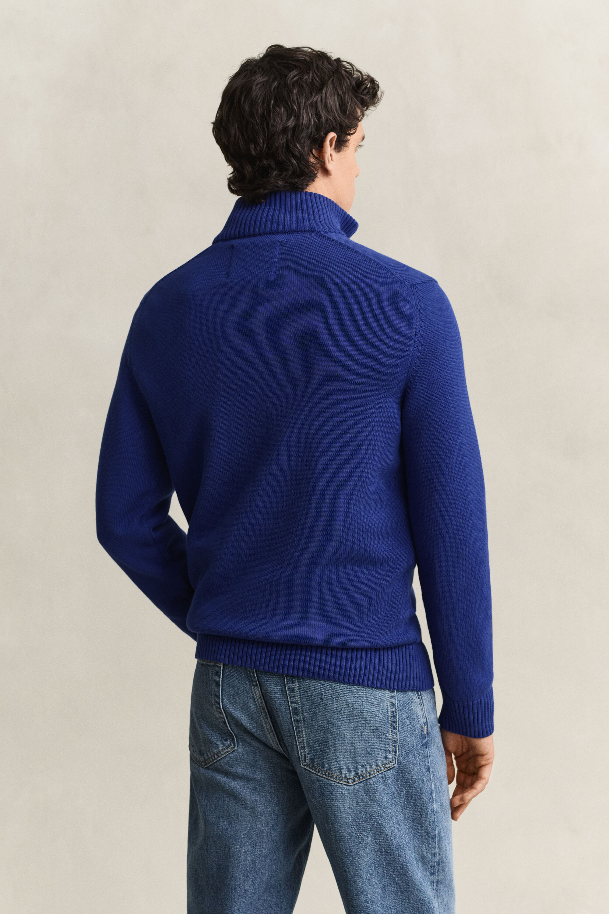 Jersey de algodón con media cremallera Casual