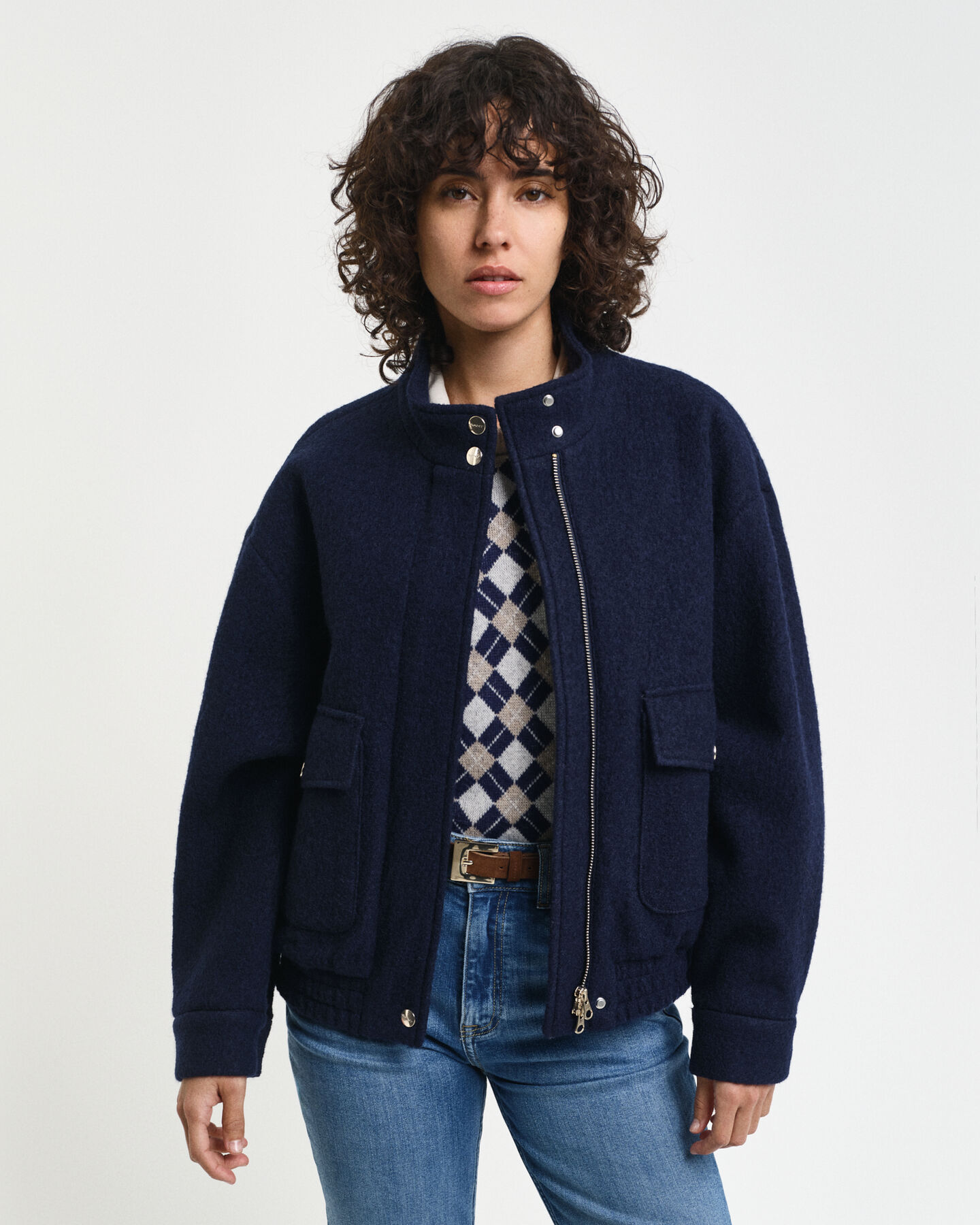 Cazadora Harrington de lana