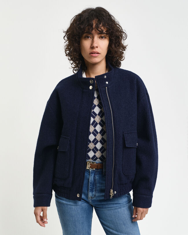 Cazadora Harrington de lana