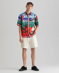 Camisa Relaxed Fit de manga corta y seda Scenery