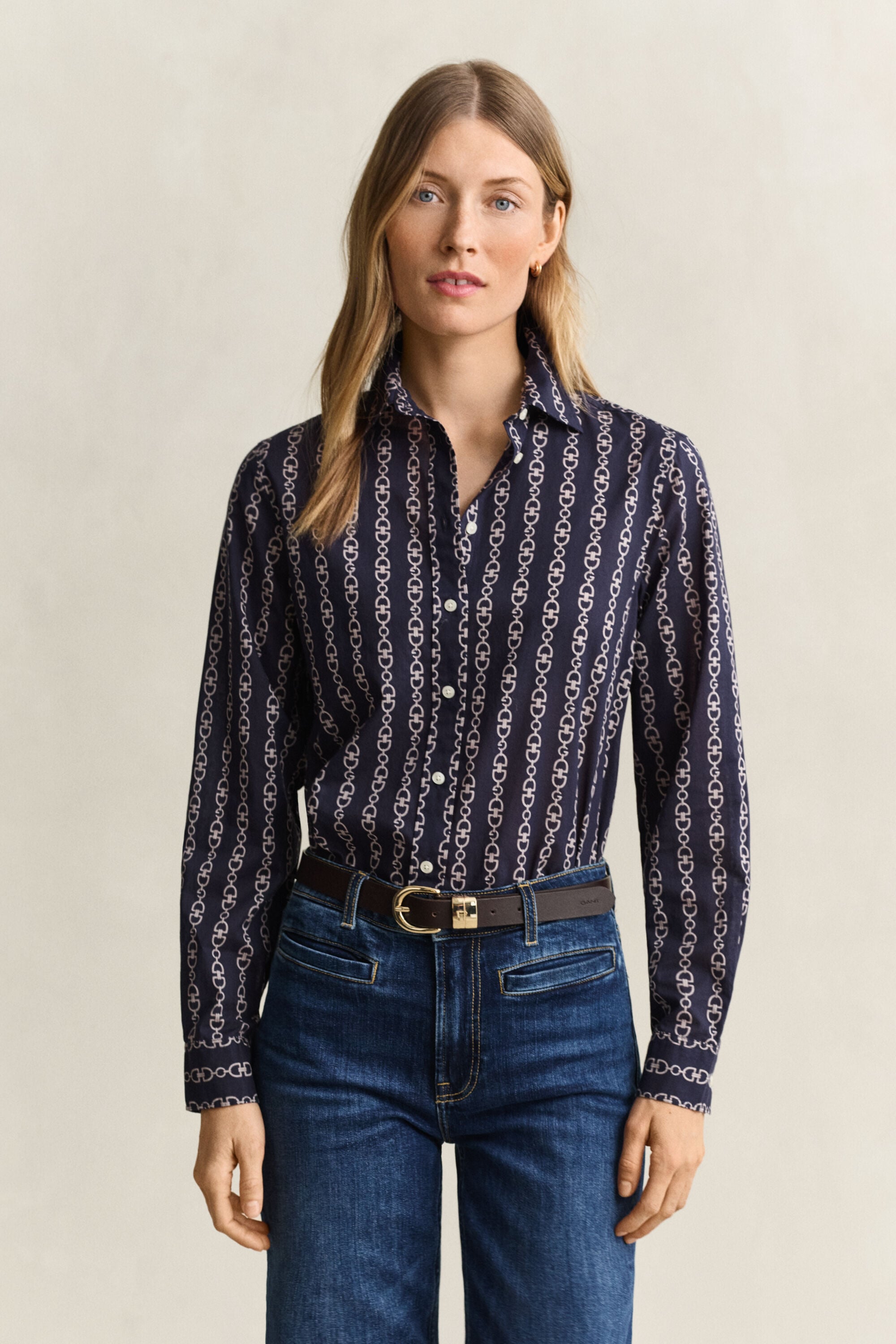 Camisa de gasa de algodón con estampado