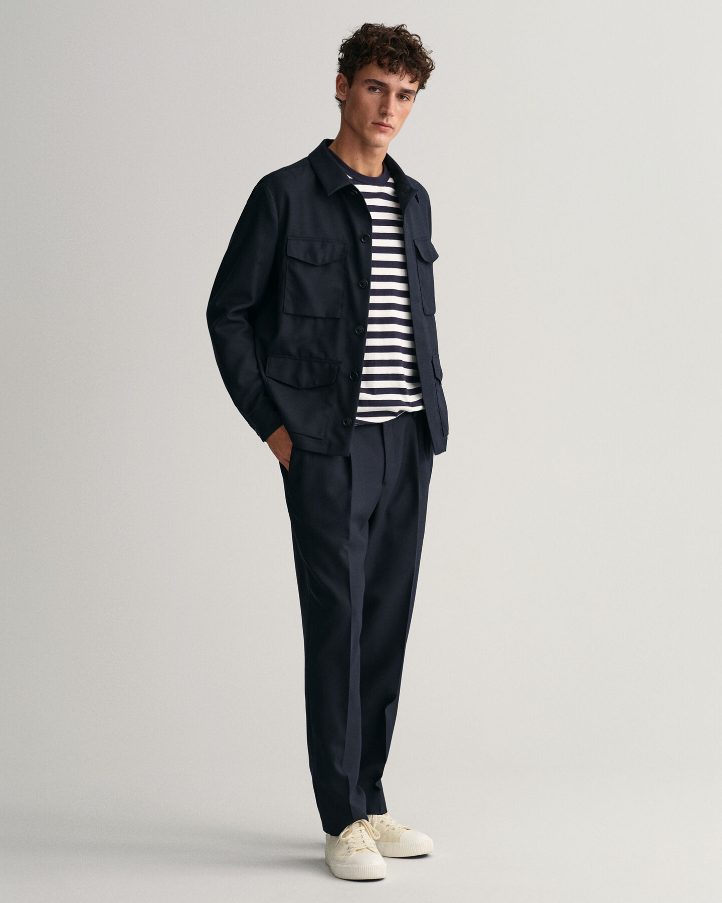 Camiseta de manga larga a rayas