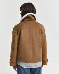 Chaqueta de aviador en mezcla de lana