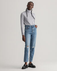 Jersey con cuello de cisne en lana merino lavable