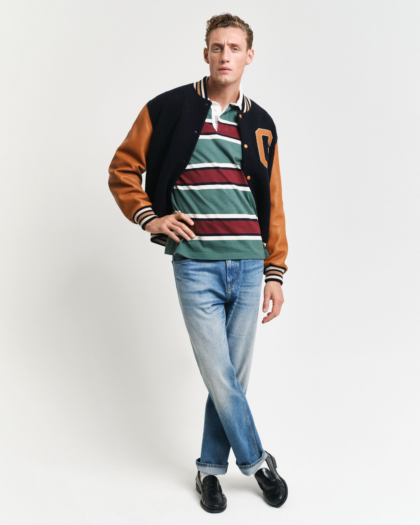 Heavy Rugger de rayas desiguales en hilo teñido