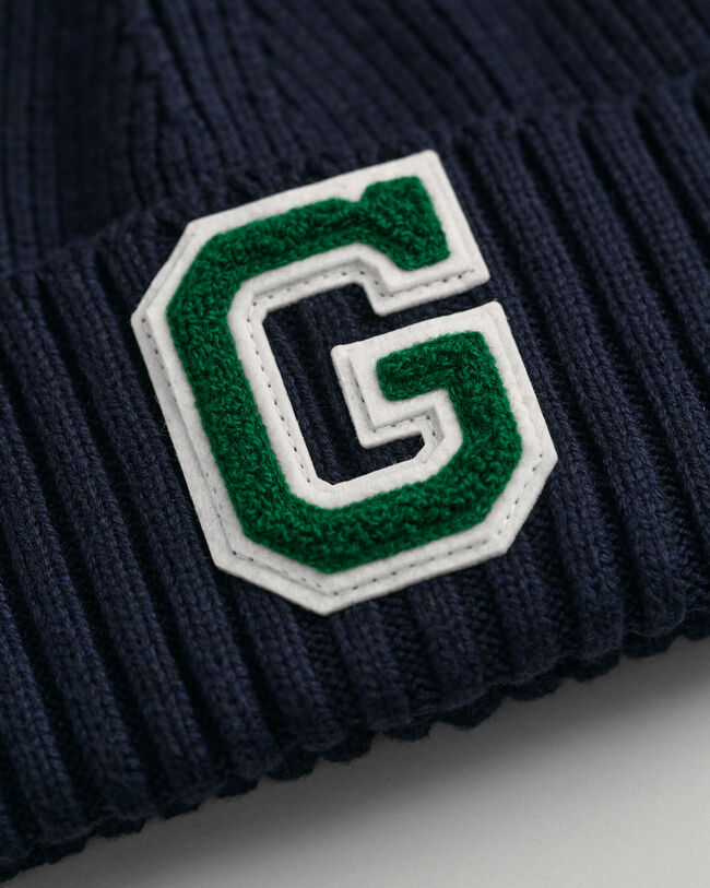 Gorro de punto acanalado con insignia G Teens