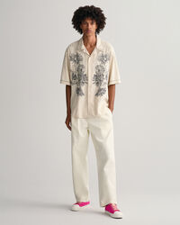 Camisa extragrande de manga corta con bordado