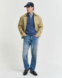 Jersey de piqué de algodón con media cremallera