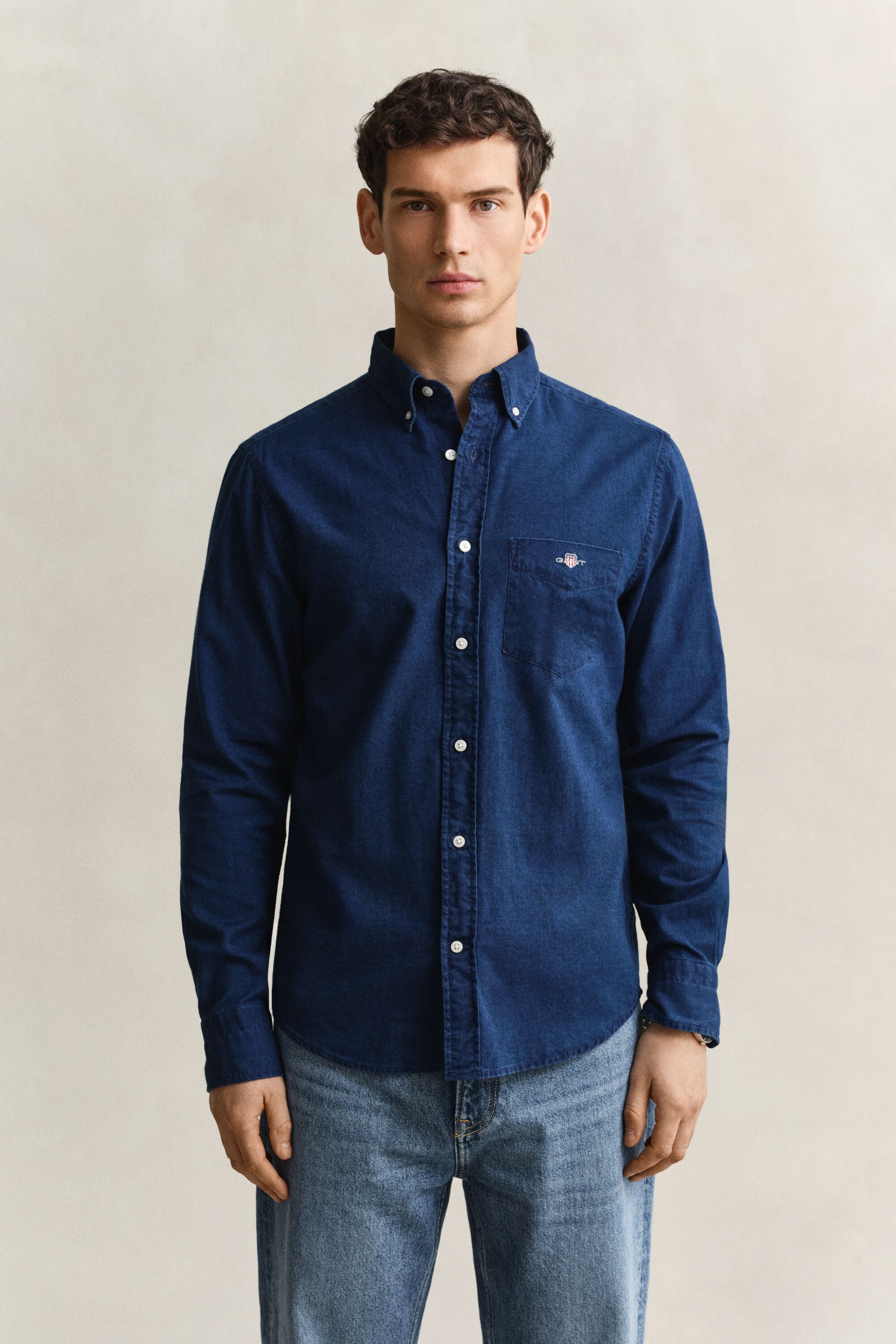 Camisa Oxford añil