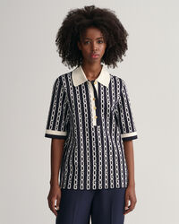 Polo de media manga Chain Jacquard