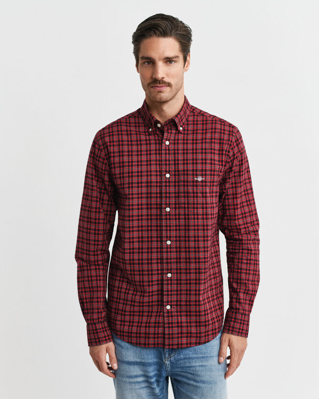 Camisa de popelina clásica de cuadros Regular Fit