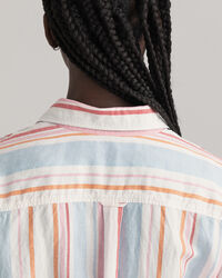 Vestido camisero con varios diseños de rayas