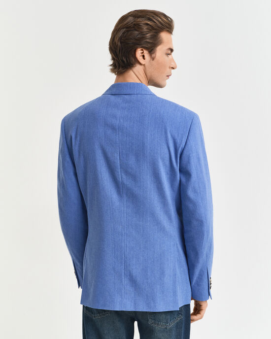 Chaqueta de traje Slim Fit de algodón y lino