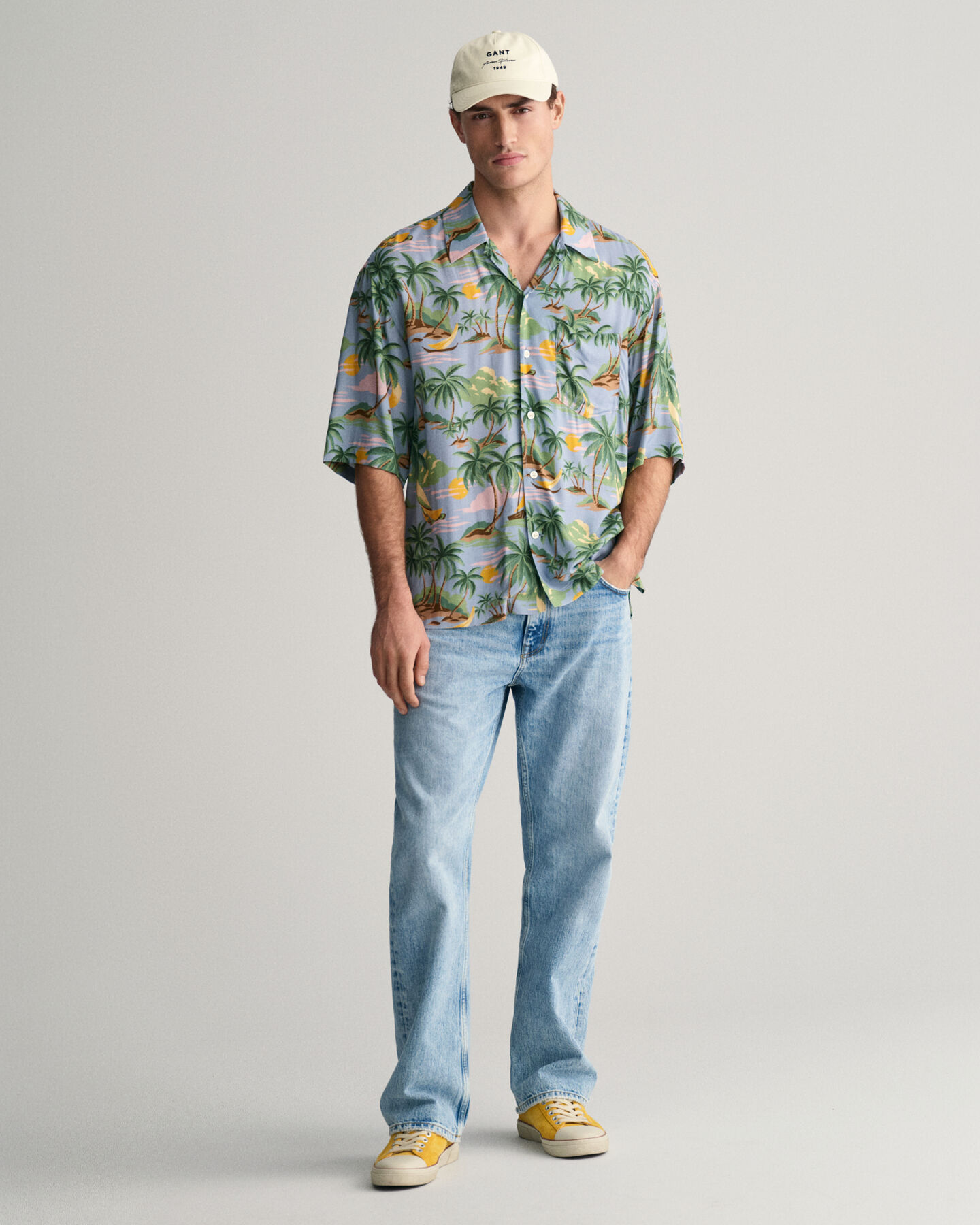 Camisa Relaxed Fit de manga corta Hawaiian Print