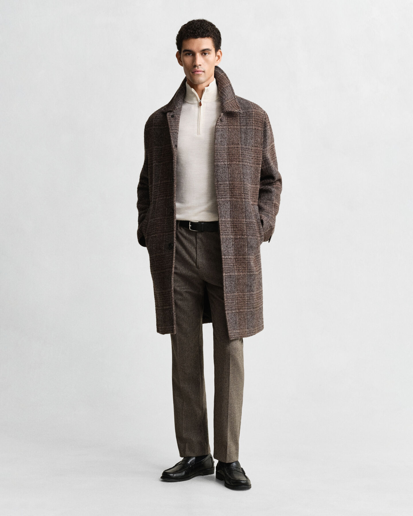 Jersey de lana merino extrafina con media cremallera