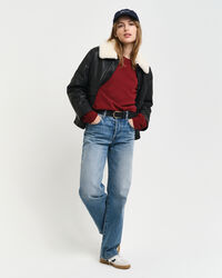 Jersey de cuello redondo en lana de oveja muy fina