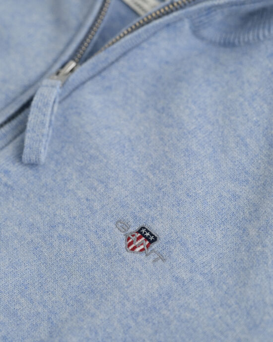 Jersey de lana de oveja muy fina con media cremallera