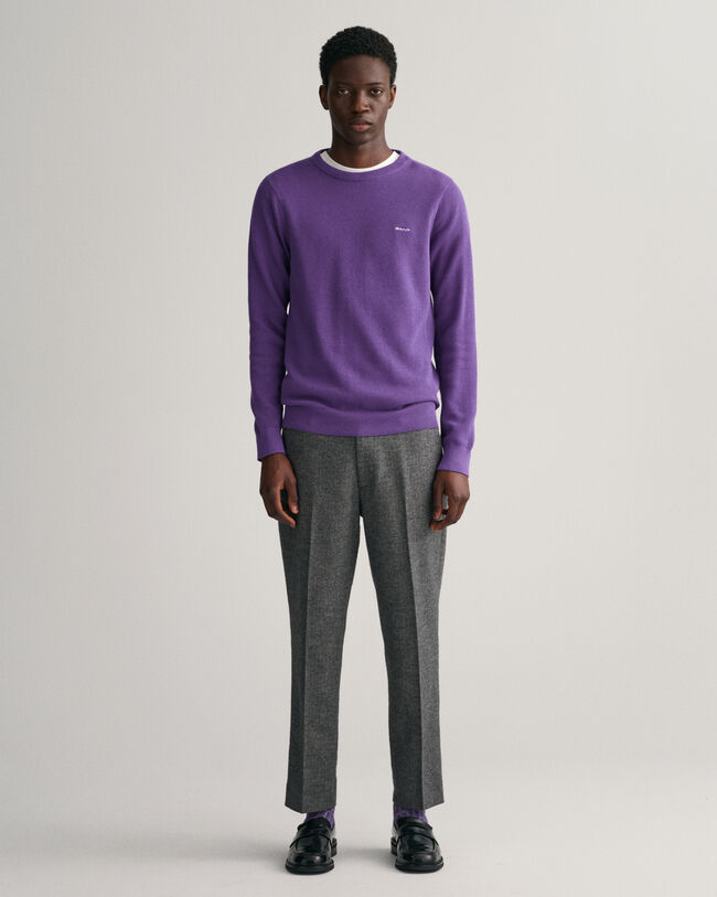 Pantalones con dise&ntilde;o de espiga ajustados en el bajo