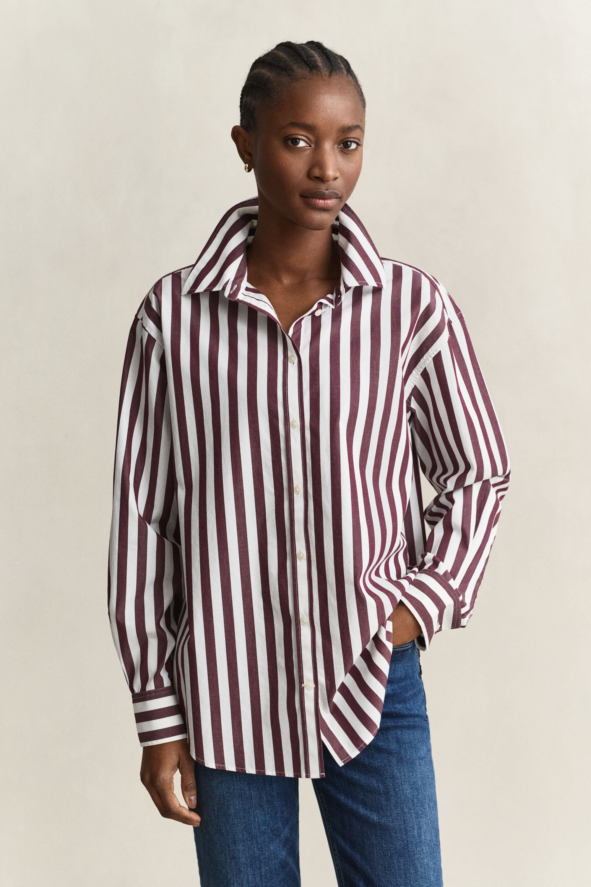Camisa de popelina Relaxed Fit a rayas