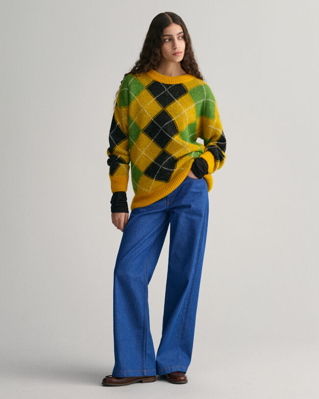 Jersey de cuello redondo Argyle Furry