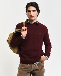 Jersey de cuello redondo en mezcla de lana