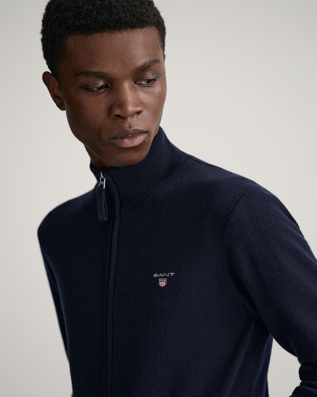 Cárdigan de lana de oveja muy fina con cremallera