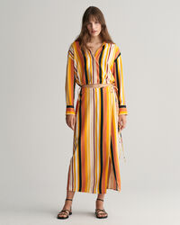 Camisa Relaxed Fit a rayas con cintur&oacute;n anudado