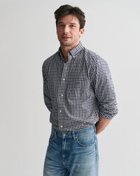Camisa Regular Fit de sarga ligera a cuadros Vichy